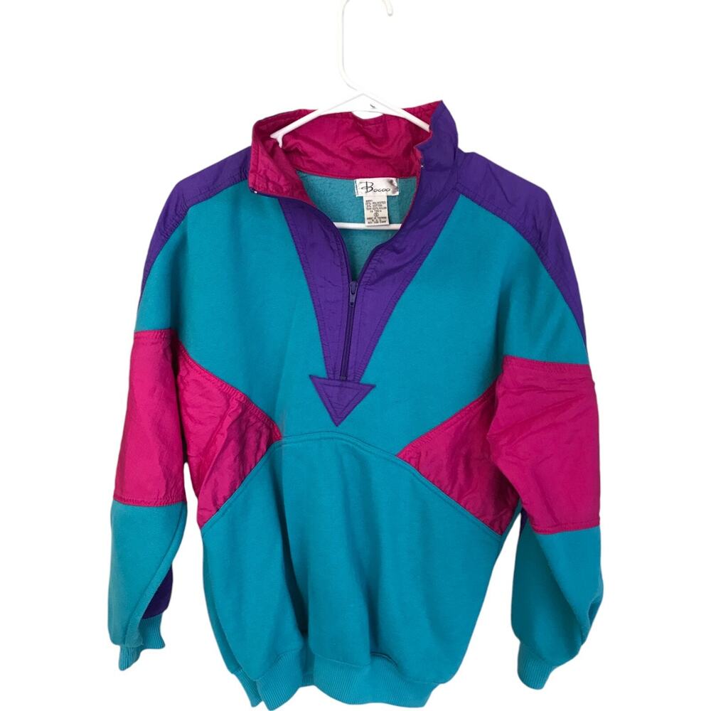 Bocoo Vintage Retro Funky Colorful Color Block Jacket Men S Poly Cotton Pullover